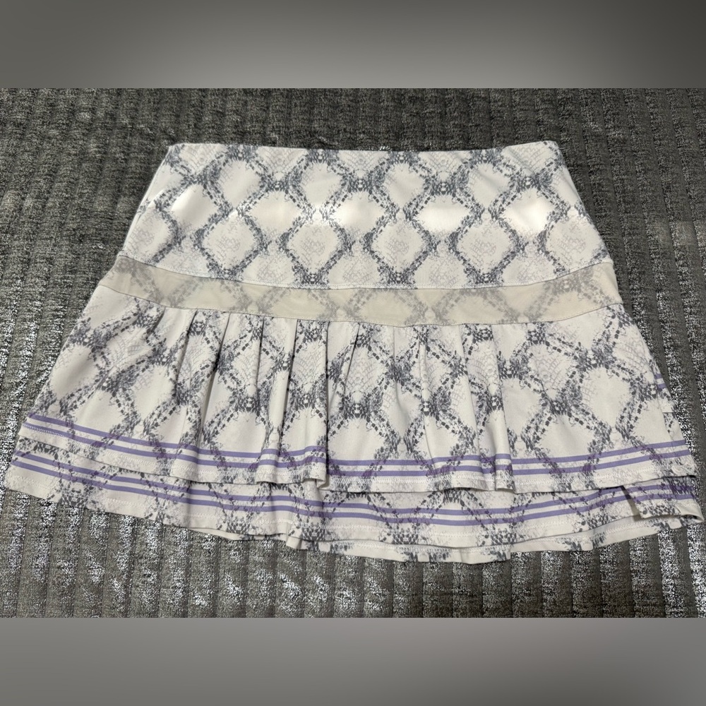 Lucky in Love Gray and Purple Mini Skirt